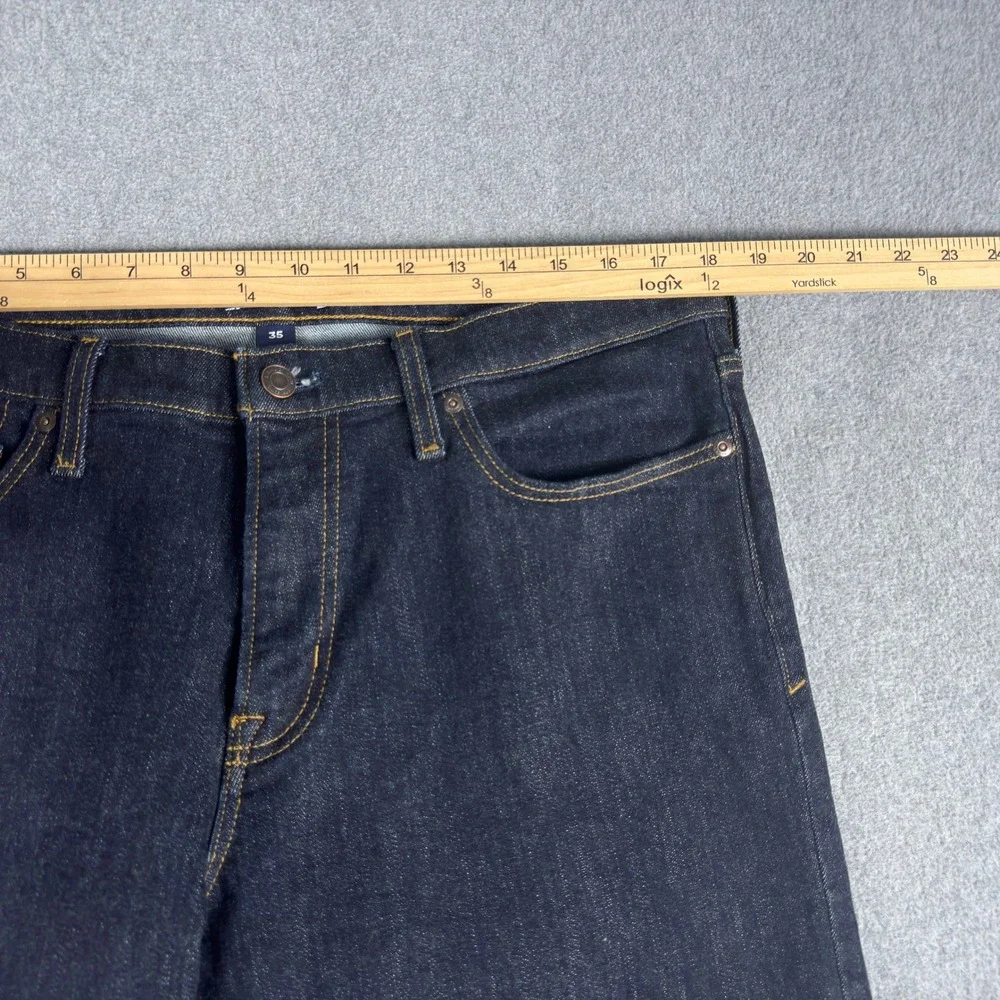Lands' End Square Rigger Jeans Blue Dark Wash Straight Denim Mens 36x30